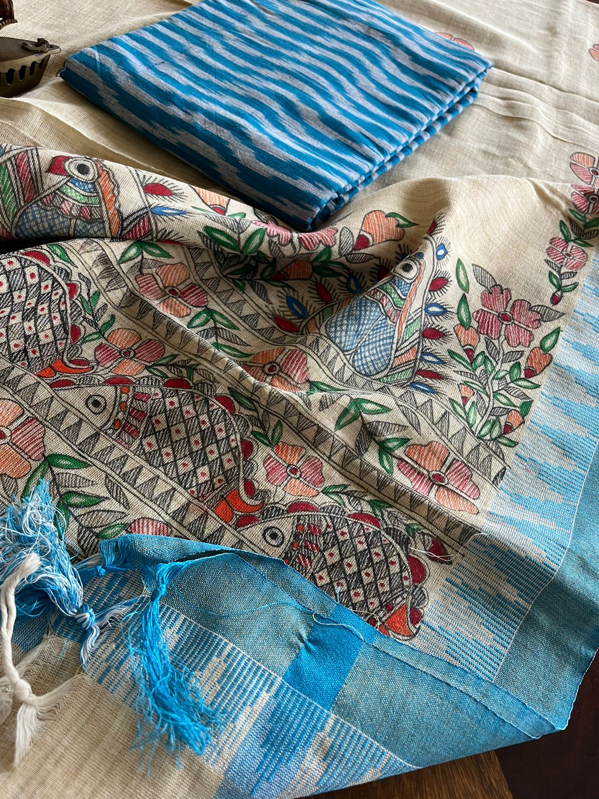 Madhubani Handpainted Dupatta Sets
