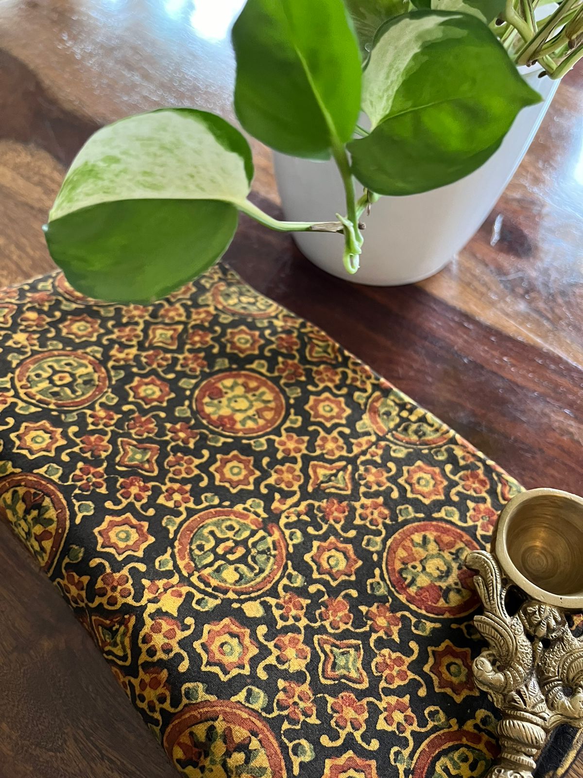 Pure cotton Handblock Ajrakh Kurta fabric