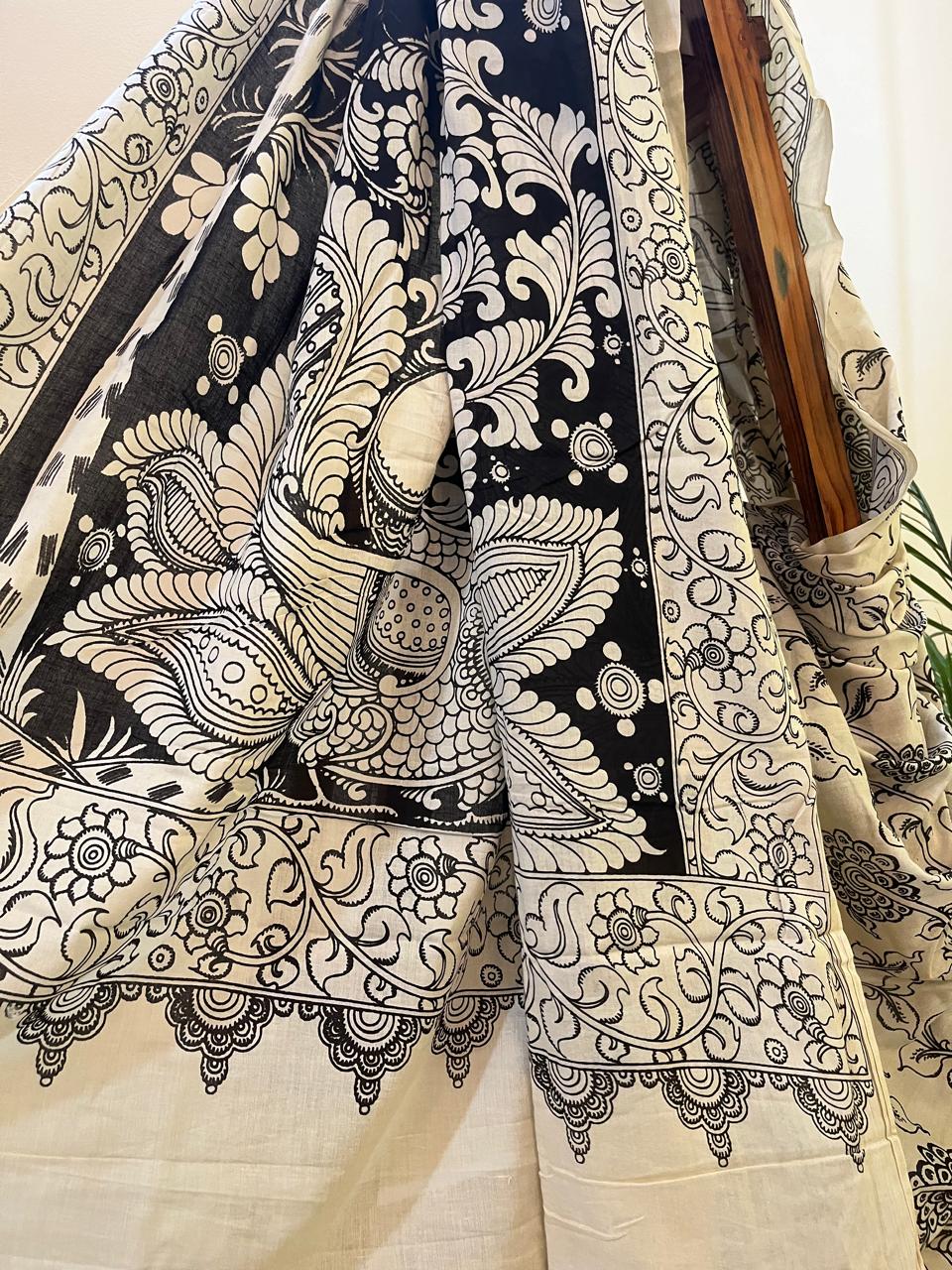 Pure cotton Hand Painted Kalamkari Saree