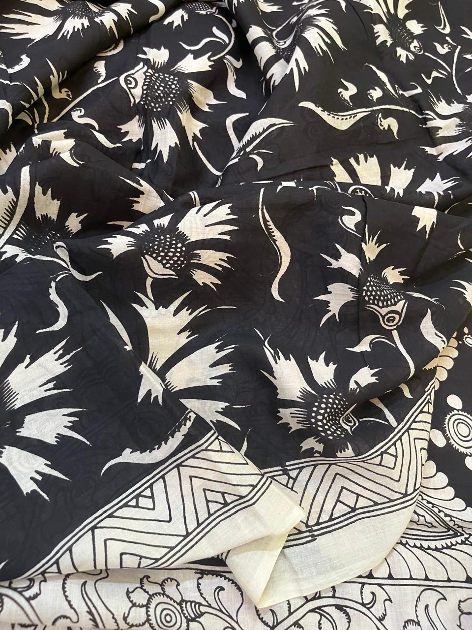 Pure cotton Hand Painted Kalamkari Saree