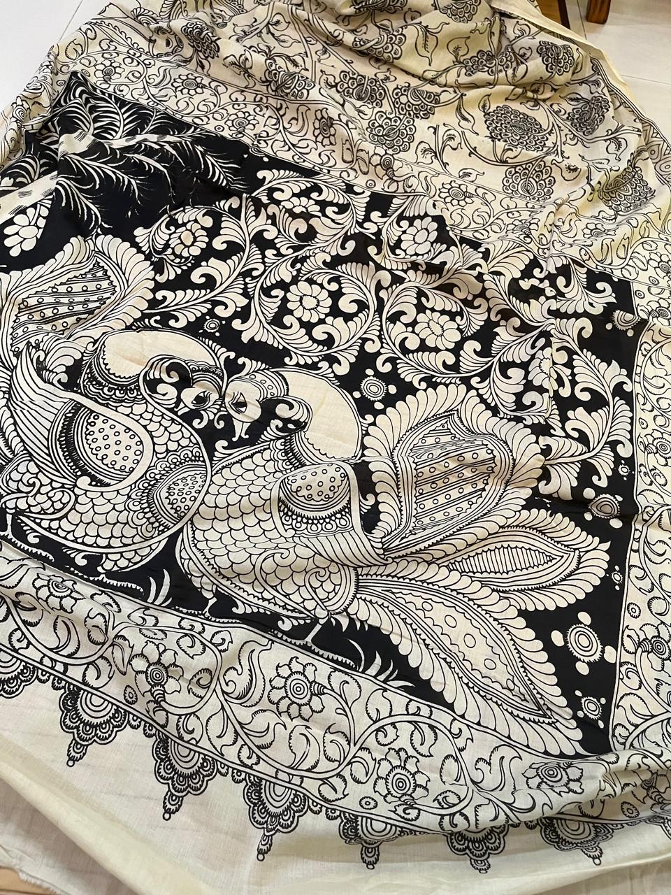 Pure cotton Hand Painted Kalamkari Saree