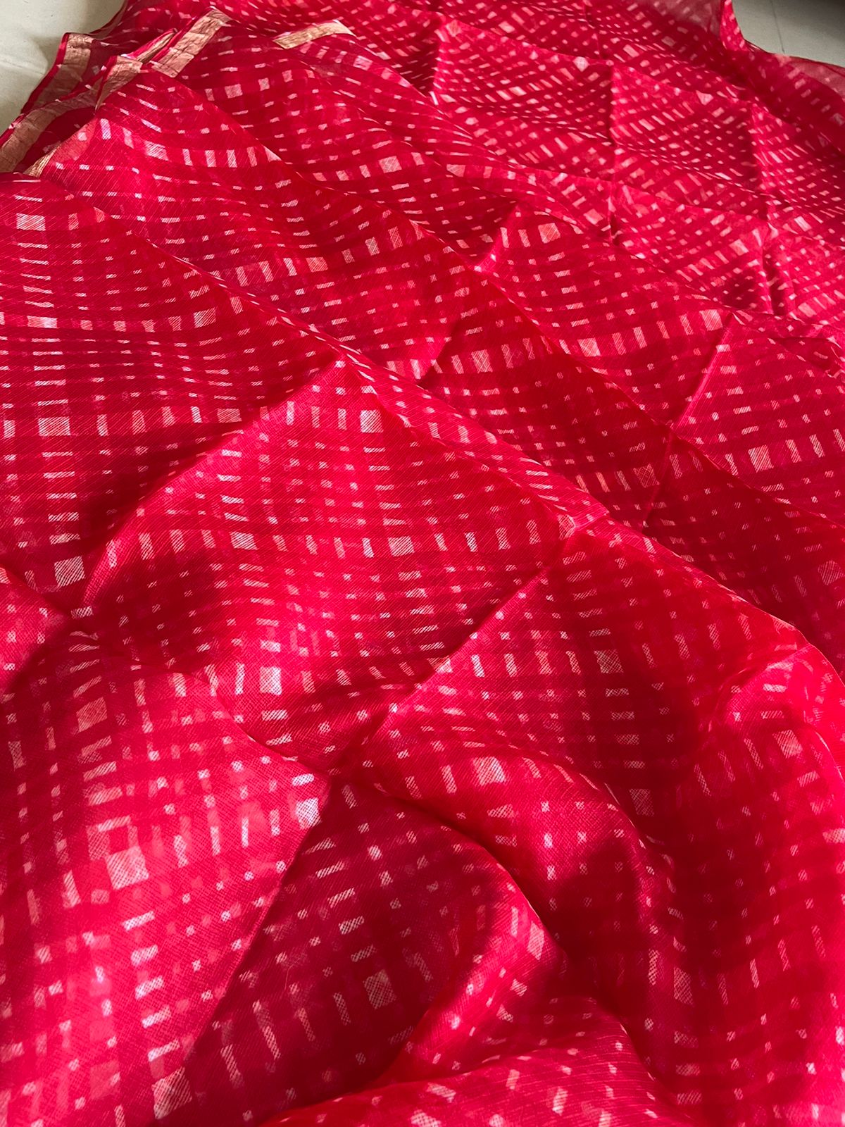 Authentic Kota Silk Sarees with Leheria Tie and Dye work