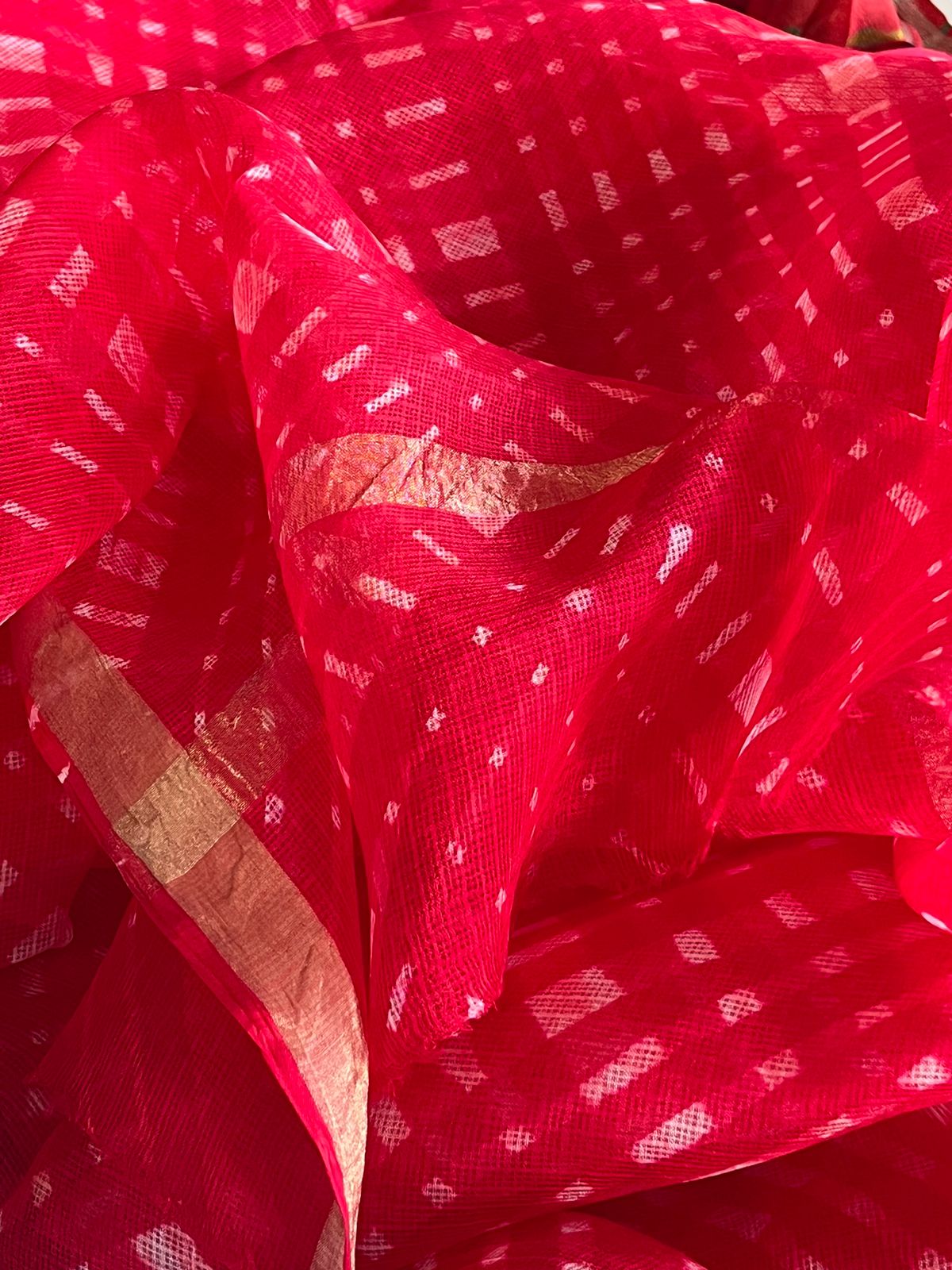 Authentic Kota Silk Sarees with Leheria Tie and Dye work