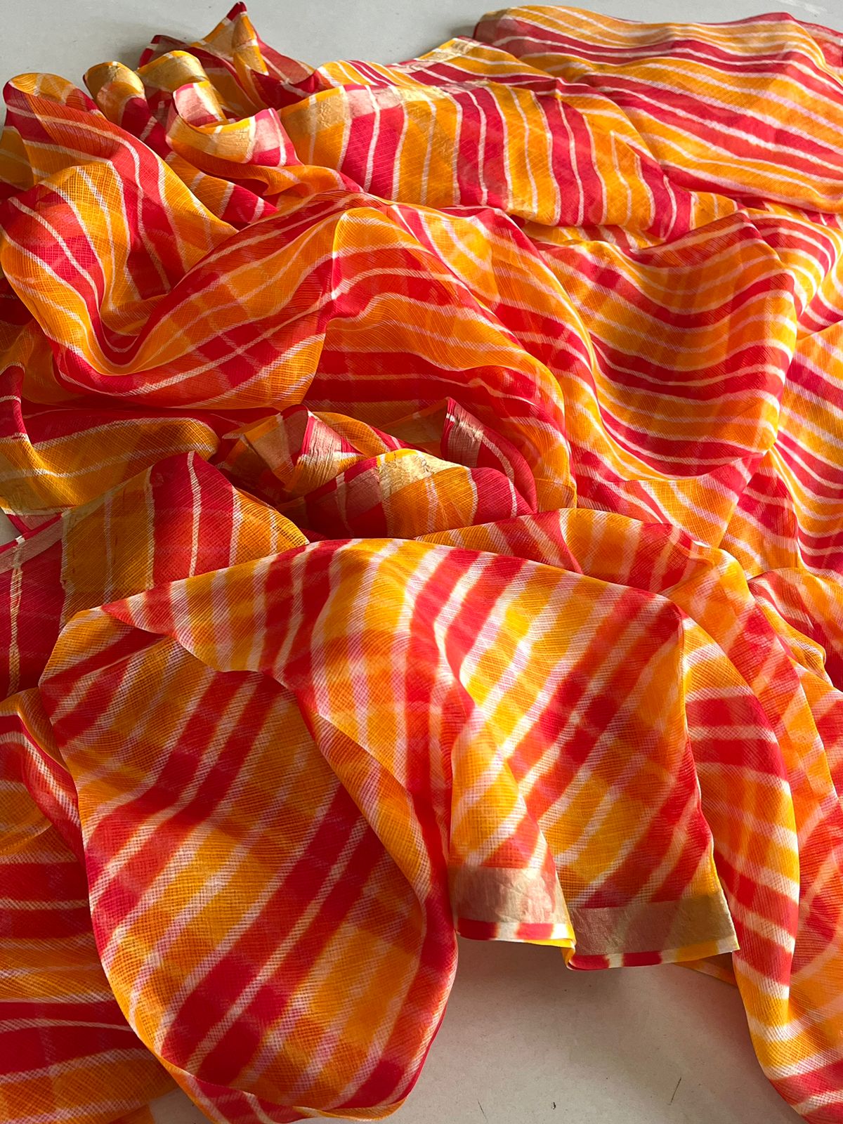 Authentic Kota Silk Sarees with Leheria Tie and Dye work