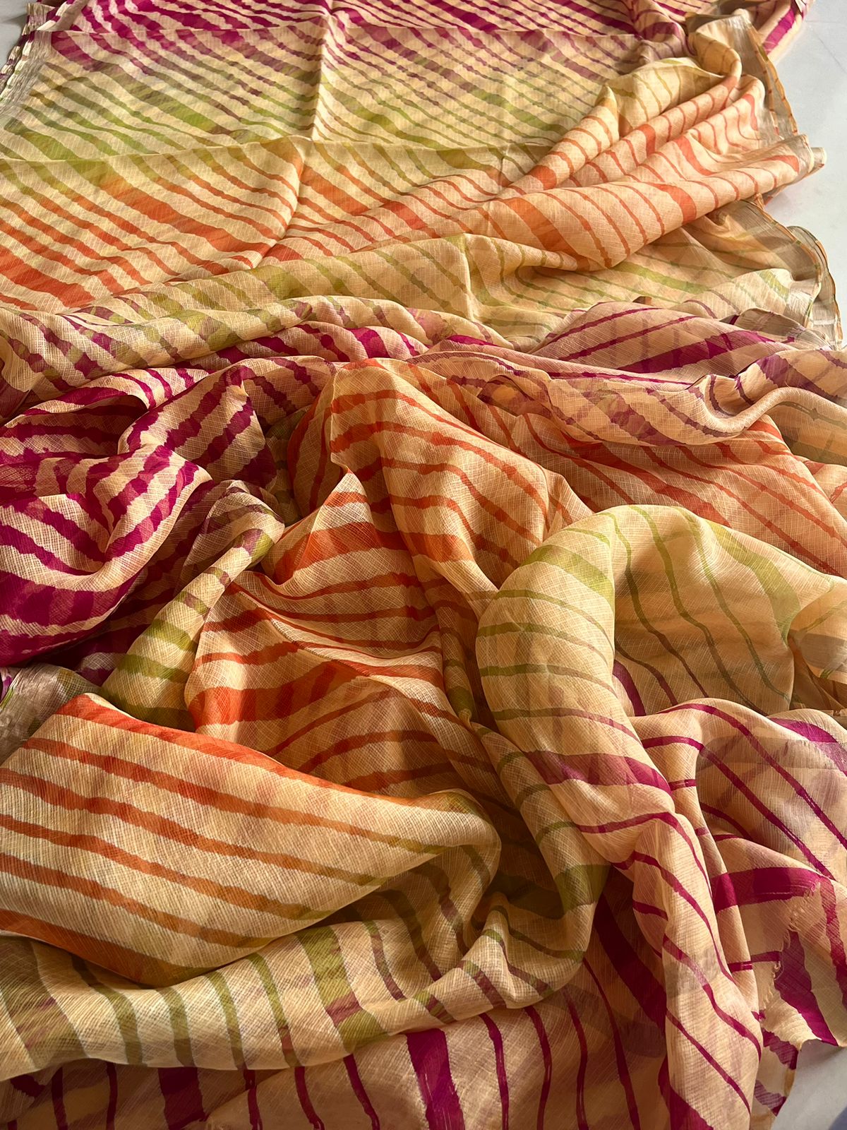 Authentic Kota Silk Sarees with Leheria Tie and Dye work