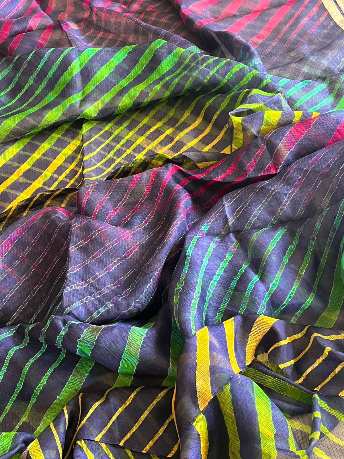 Authentic Kota Silk Sarees with Leheria Tie and Dye work