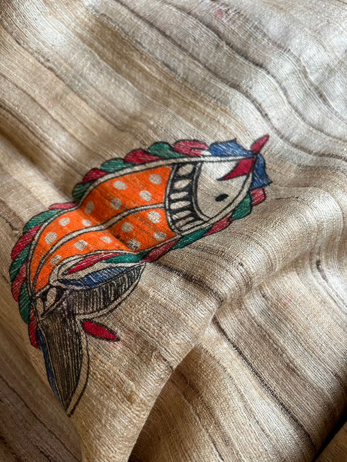 Handpainted Madhubani Pure Tussar Silk Kurta Dupatta sets