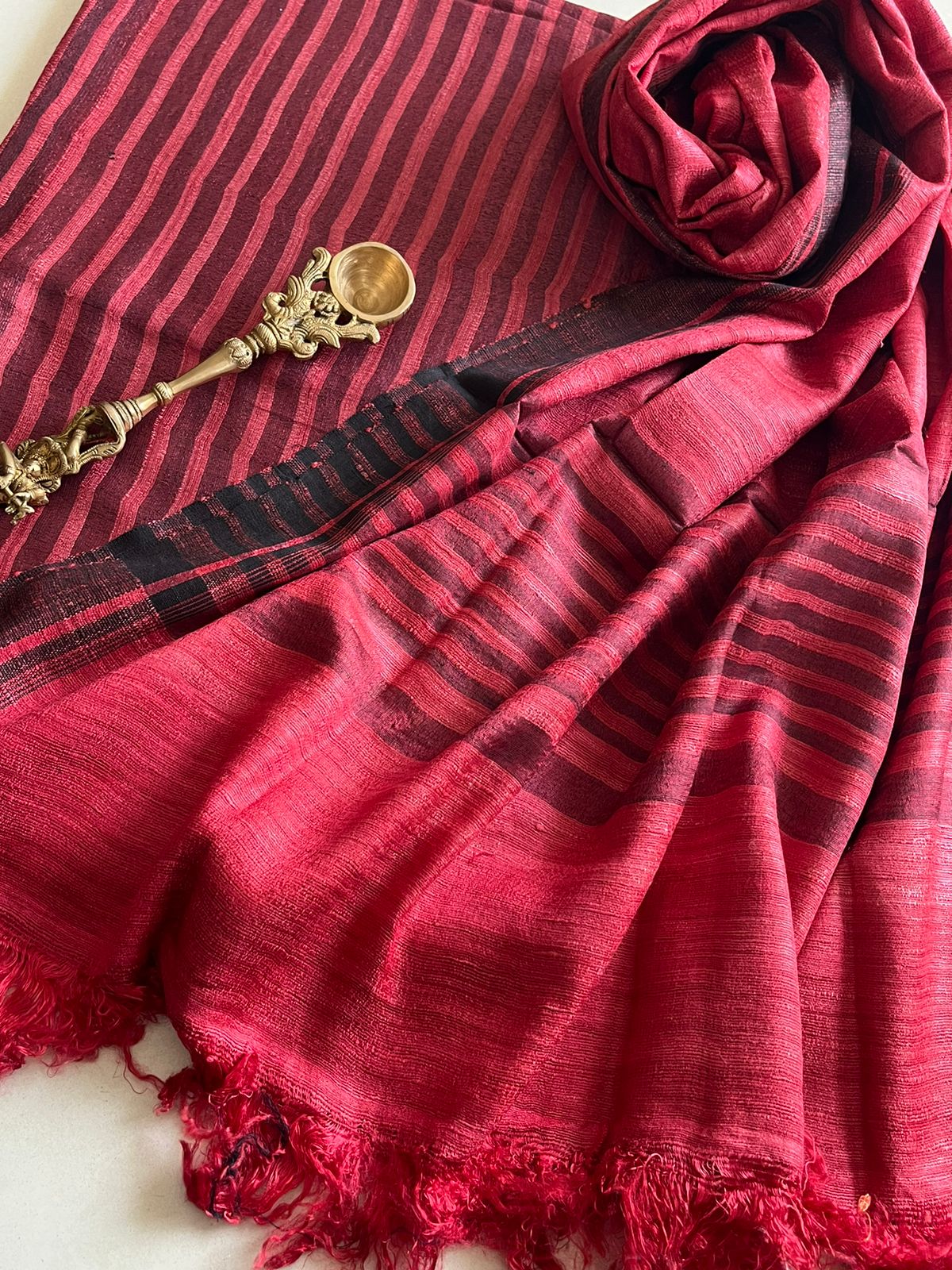 Pure Tussar Geecha Silk Striped Handwoven Suits