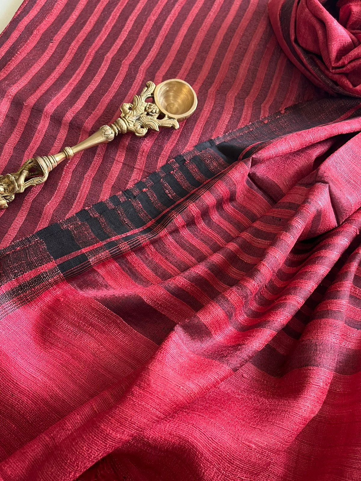 Pure Tussar Geecha Silk Striped Handwoven Suits