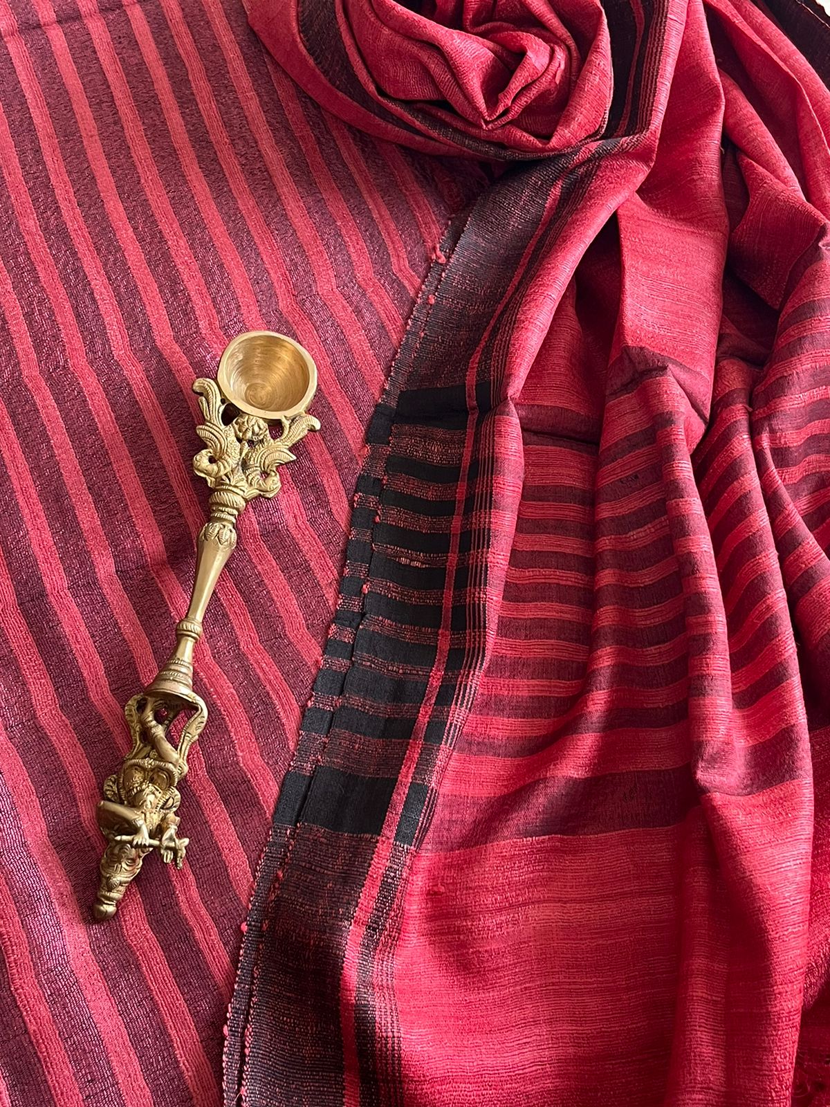 Pure Tussar Geecha Silk Striped Handwoven Suits