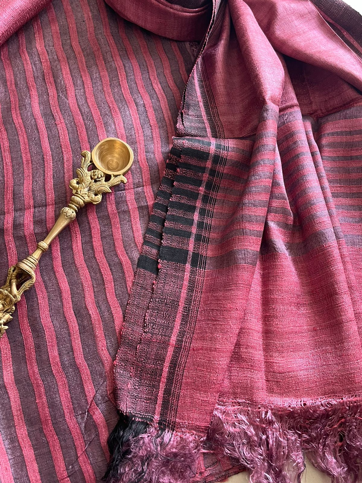 Pure Tussar Geecha Silk Striped Handwoven Suits