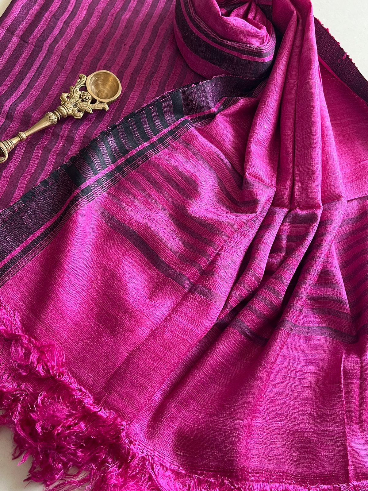 Pure Tussar Geecha Silk Striped Handwoven Suits