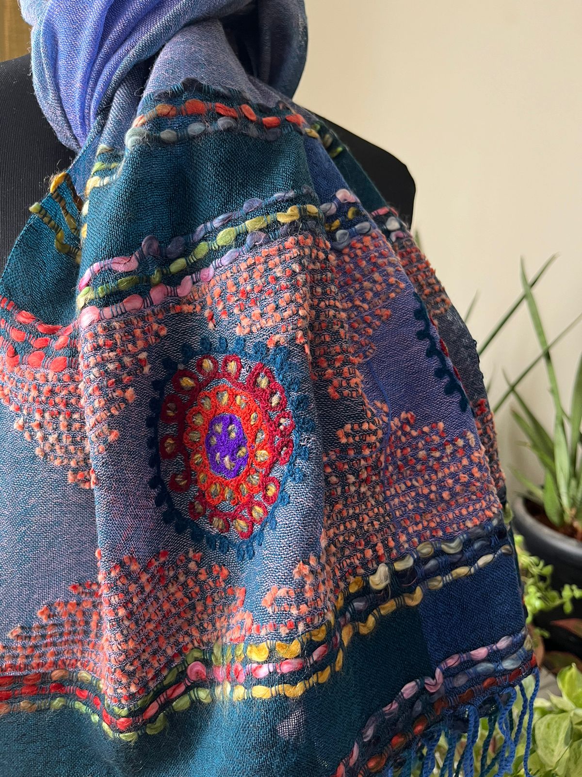 Soft and Cozy Pure Wool Woven Tribal Stole Scarf