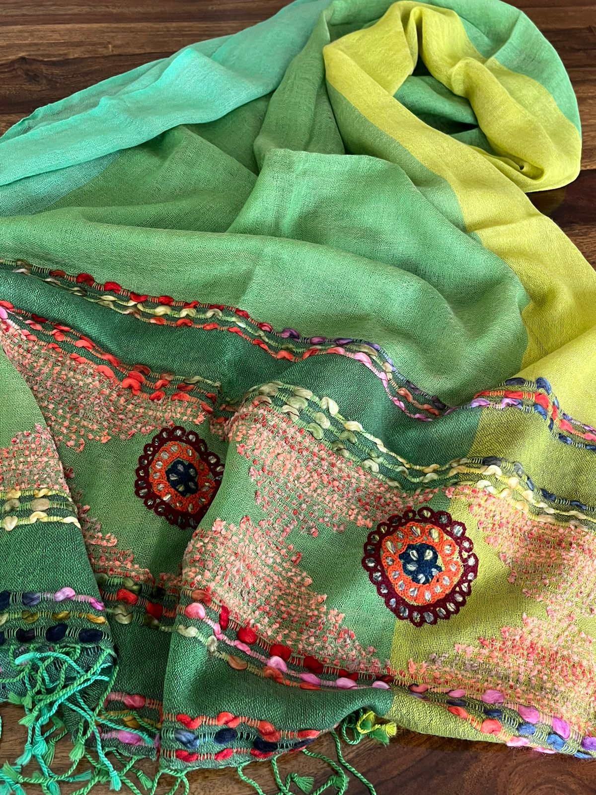 Soft and Cozy Pure Wool Woven Tribal Stole Scarf