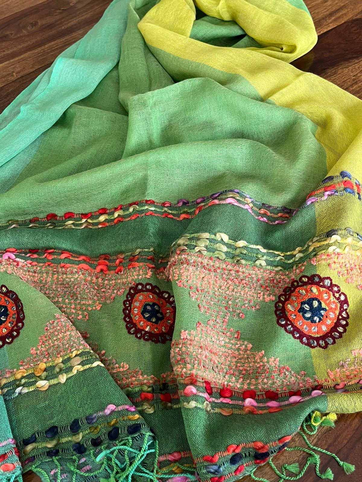 Soft and Cozy Pure Wool Woven Tribal Stole Scarf