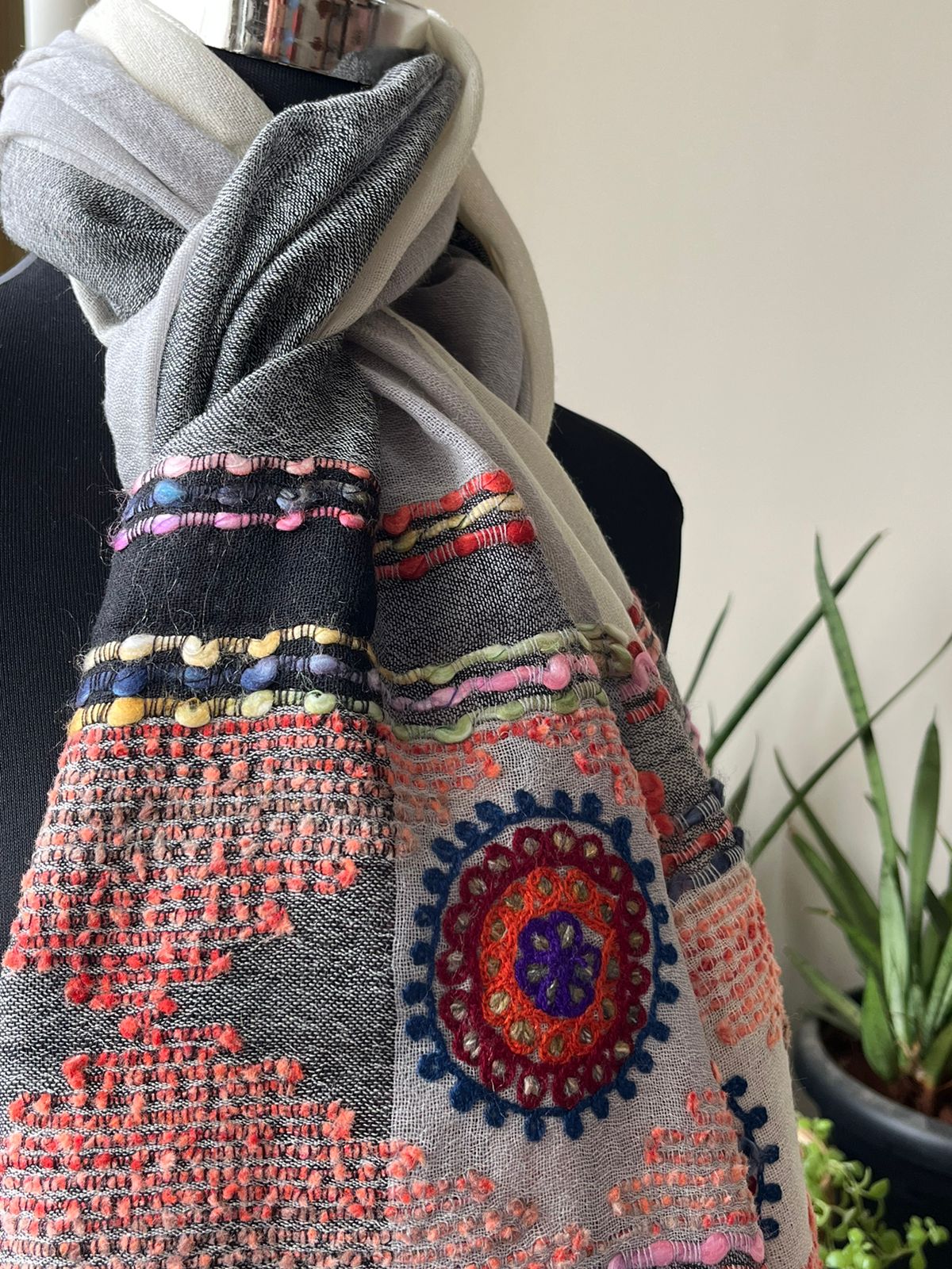 Soft and Cozy Pure Wool Woven Tribal Stole Scarf