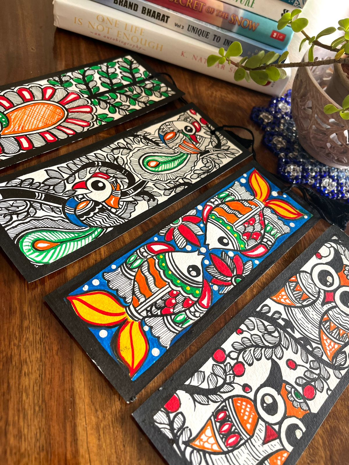 Bookmarks - Madhubani Handpainted - Set of 4