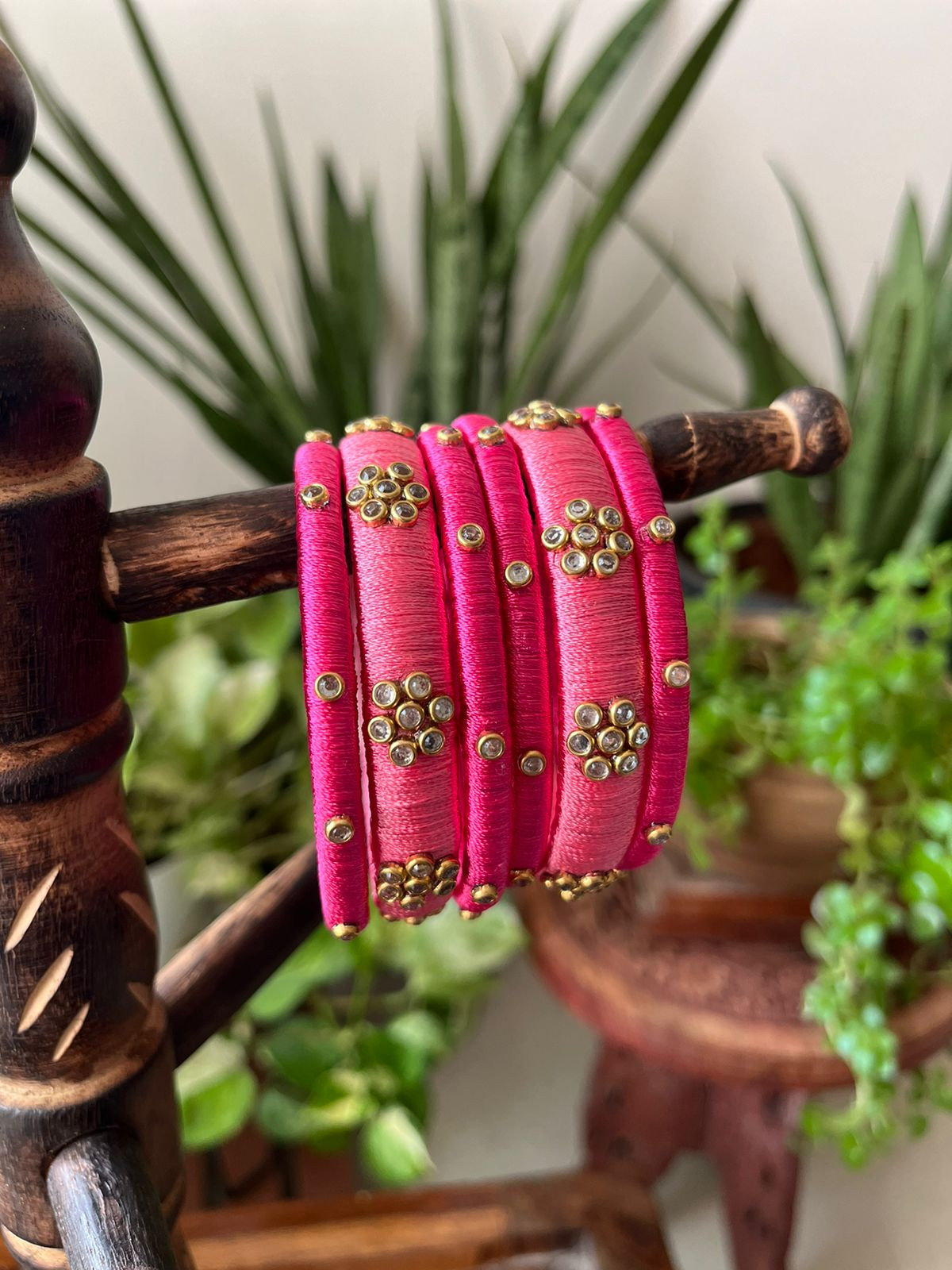 Set of Resham Bangles - 6 pieces
