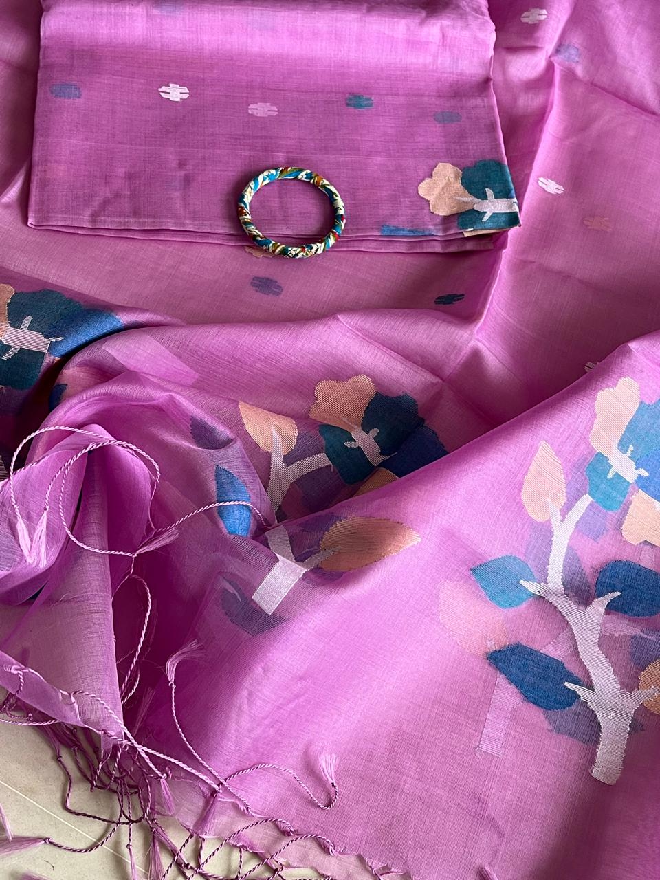 Handwoven Pure Silk Jamdani Kurta Dupatta Sets