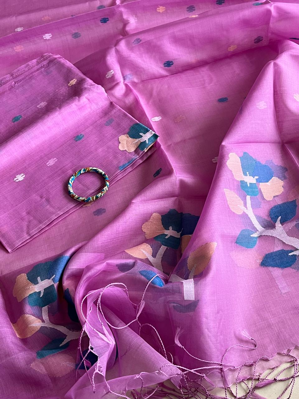 Handwoven Pure Silk Jamdani Kurta Dupatta Sets