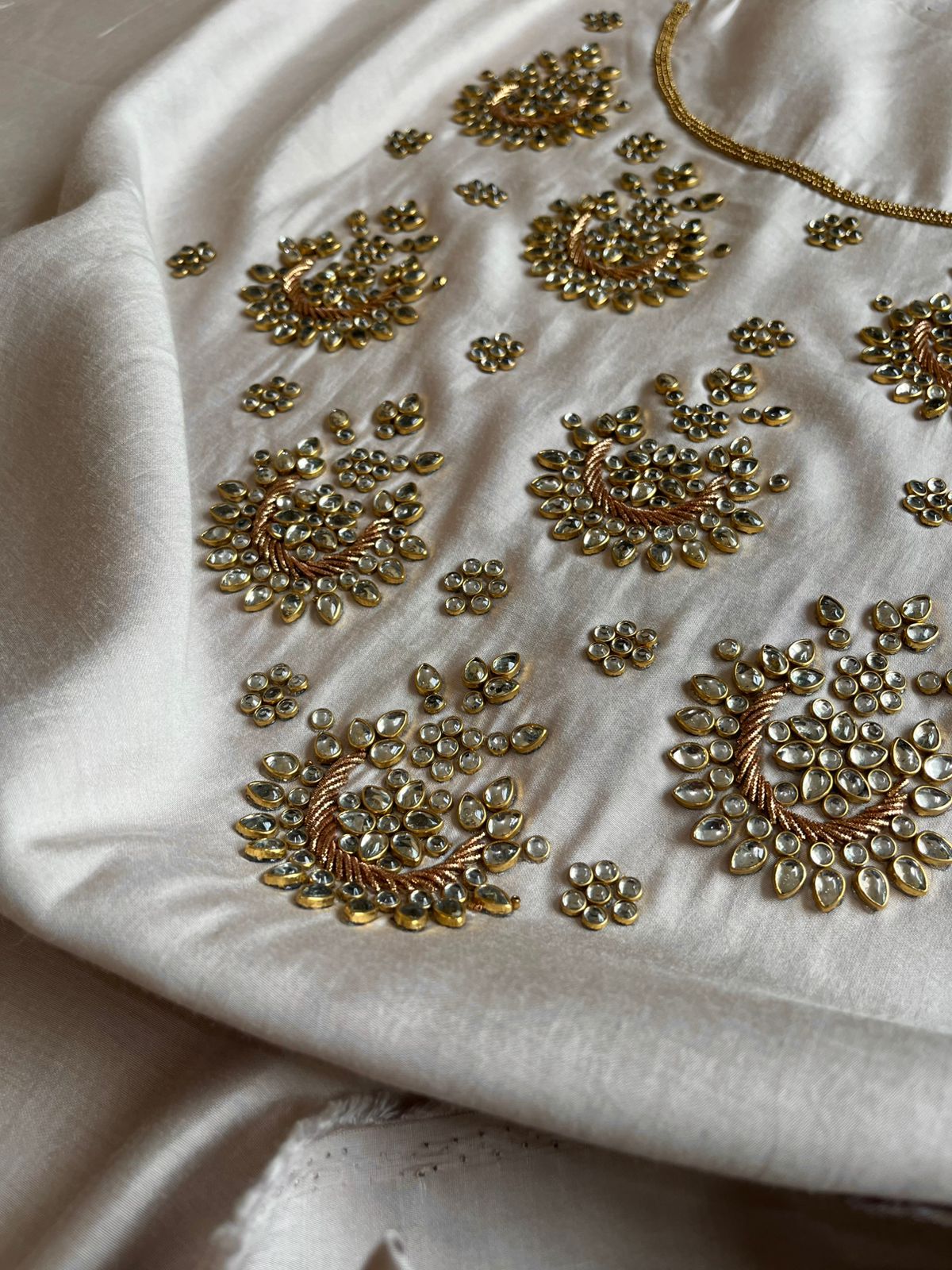 Absolutely stunning and gorgeous heavy hand work Kurta - Pearl White