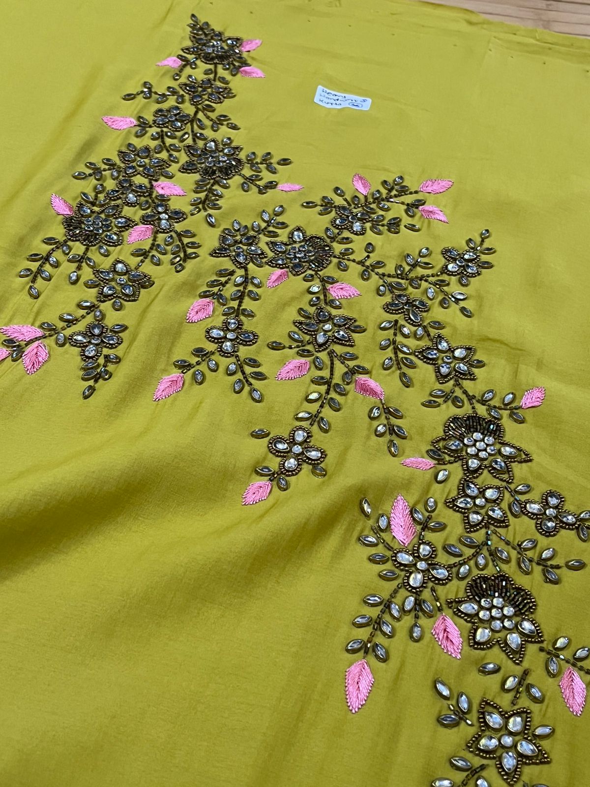 Absolutely stunning and gorgeous heavy hand work Kurta - Lime Green