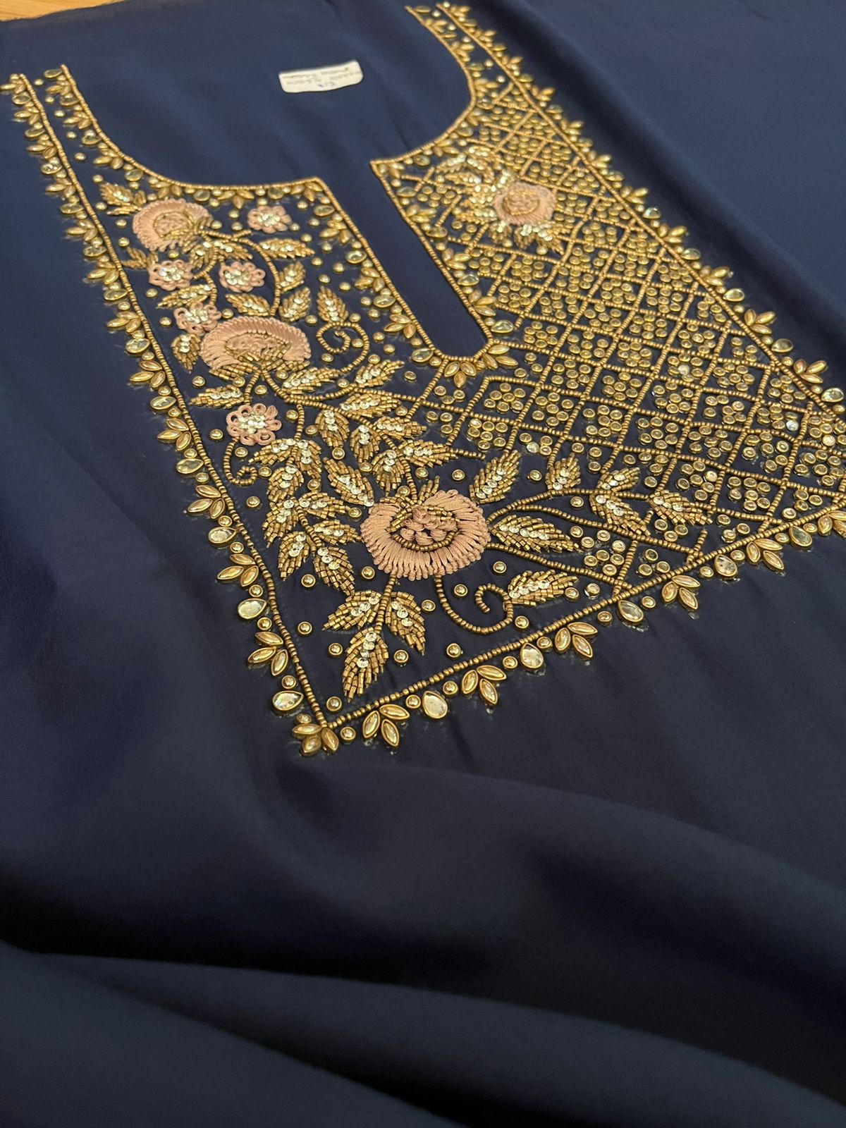 Absolutely stunning and gorgeous heavy hand work Kurta - Midnight Blue