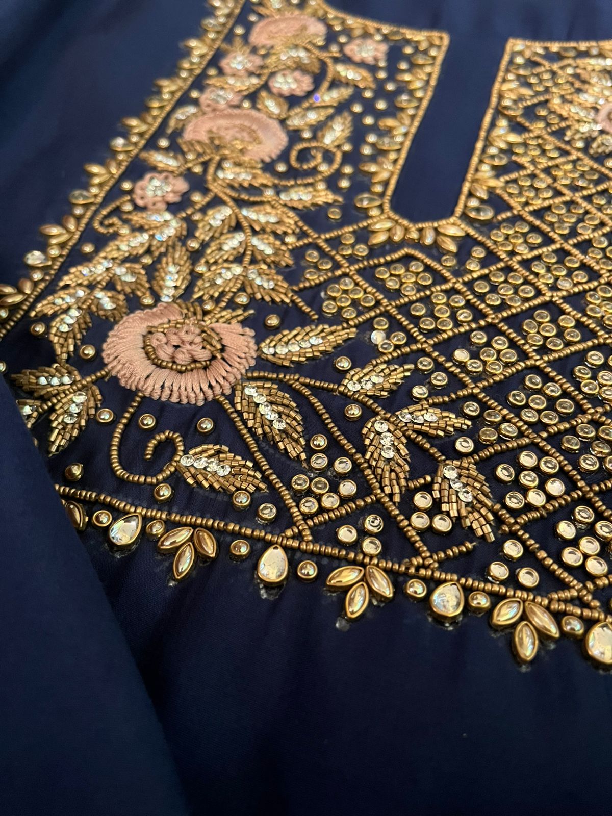 Absolutely stunning and gorgeous heavy hand work Kurta - Midnight Blue