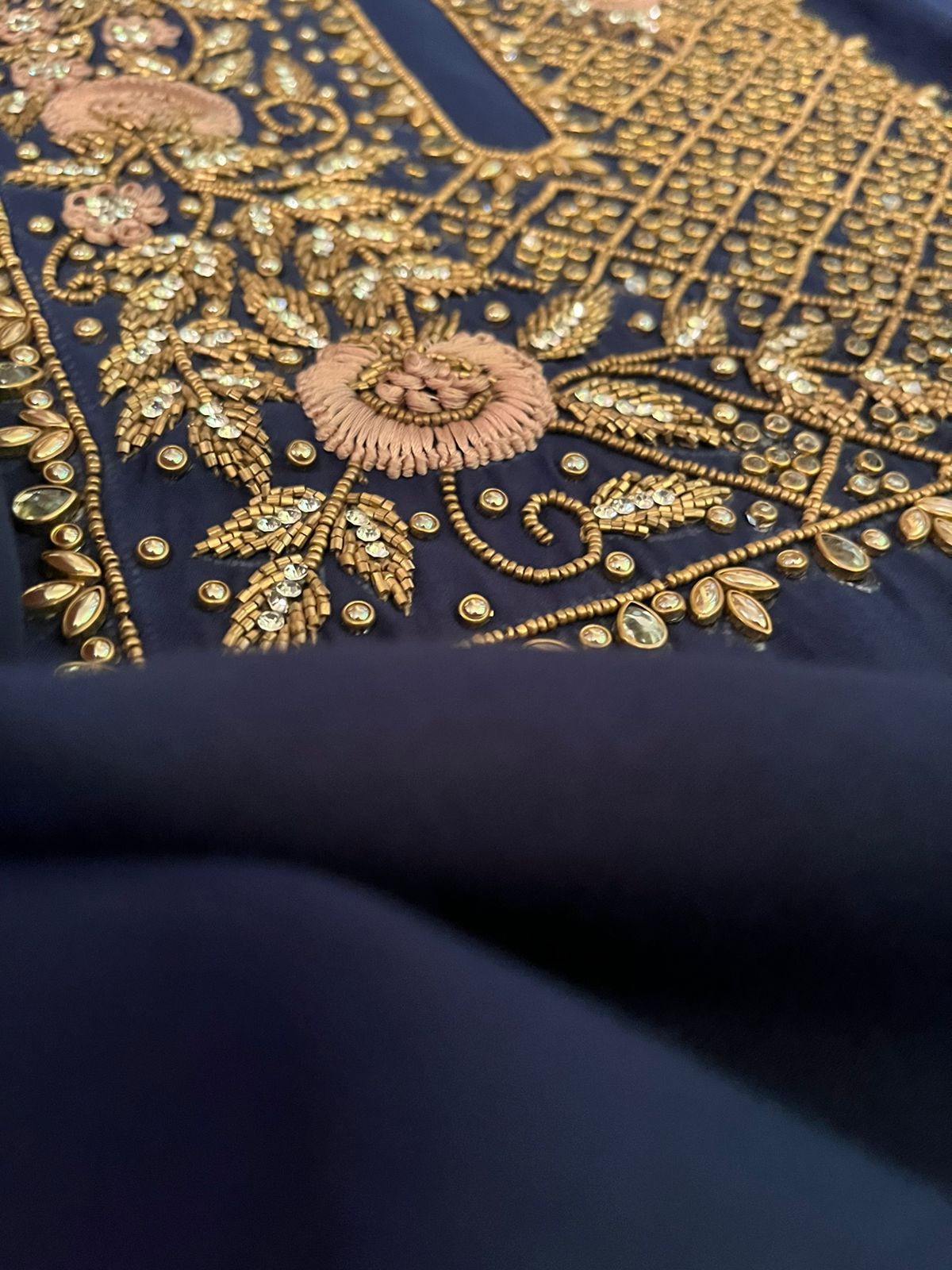 Absolutely stunning and gorgeous heavy hand work Kurta - Midnight Blue