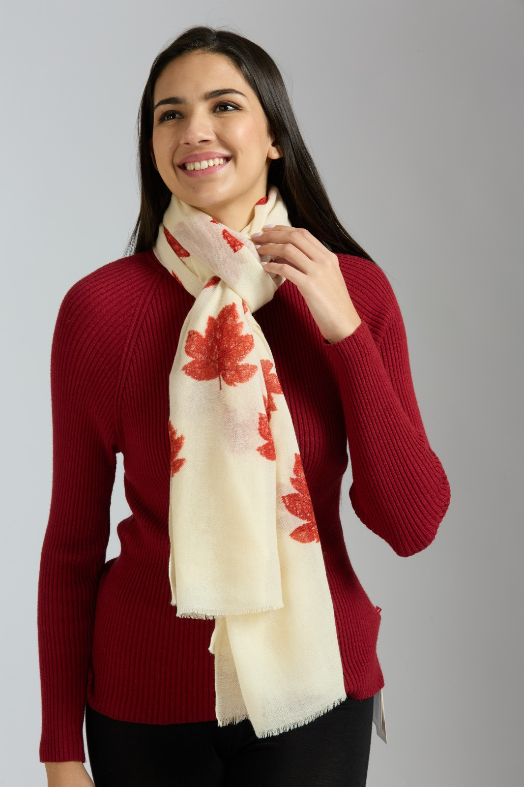 Leaf Printed Pure Wool Handwoven Stoles