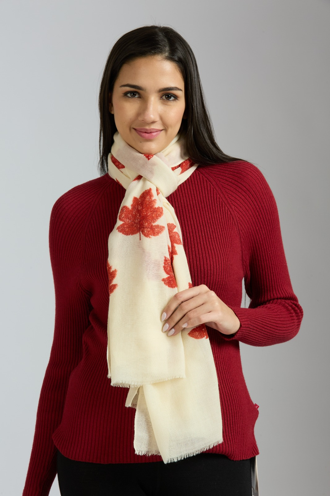 Leaf Printed Pure Wool Handwoven Stoles