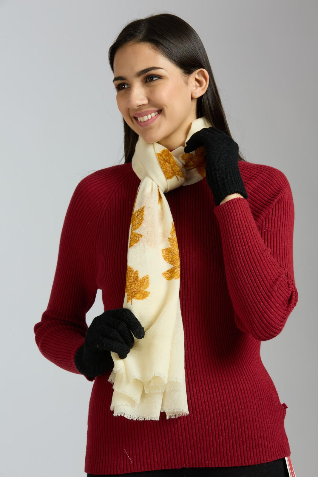 Leaf Printed Pure Wool Handwoven Stoles