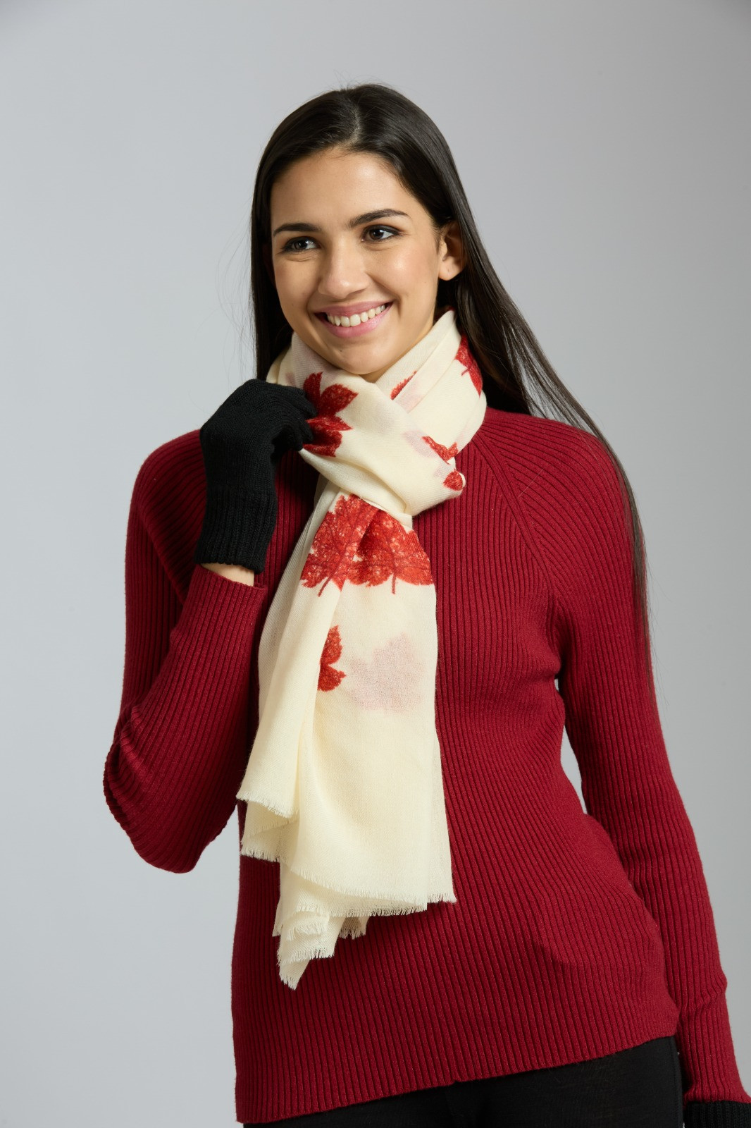 Leaf Printed Pure Wool Handwoven Stoles