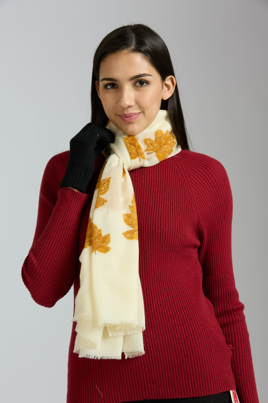 Leaf Printed Pure Wool Handwoven Stoles