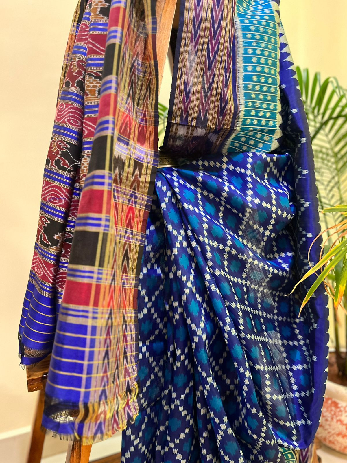 Handwoven Pure Silk Sambhalpuri Bandha Saree - Shades of Blue