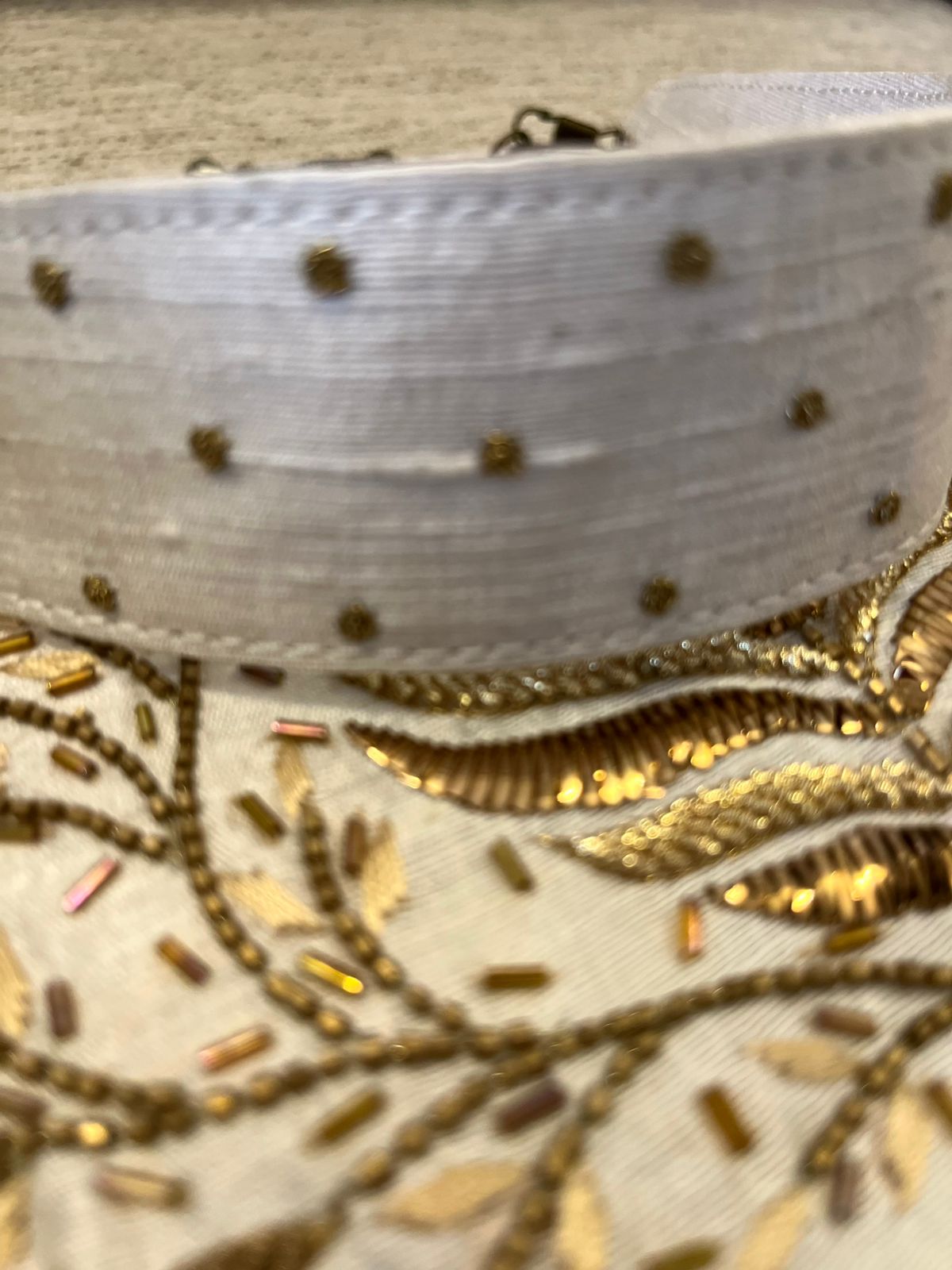 Stunning Embroidered Sling with exquisite Kamdani and Zardozi Work - Starlight Ivory Glow