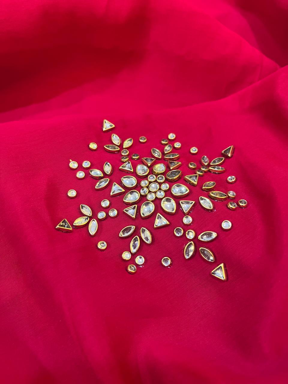 Absolutely stunning and gorgeous heavy hand work Kurta - Raspberry Red