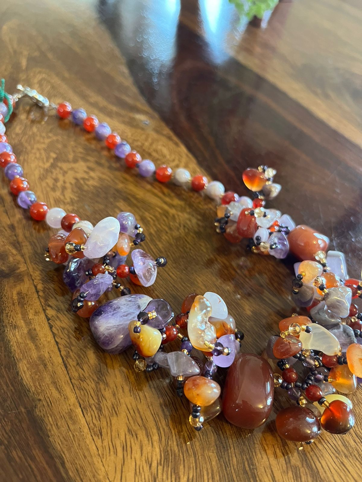 Semi Precious and natural stones Neckpiece - Royal Earth