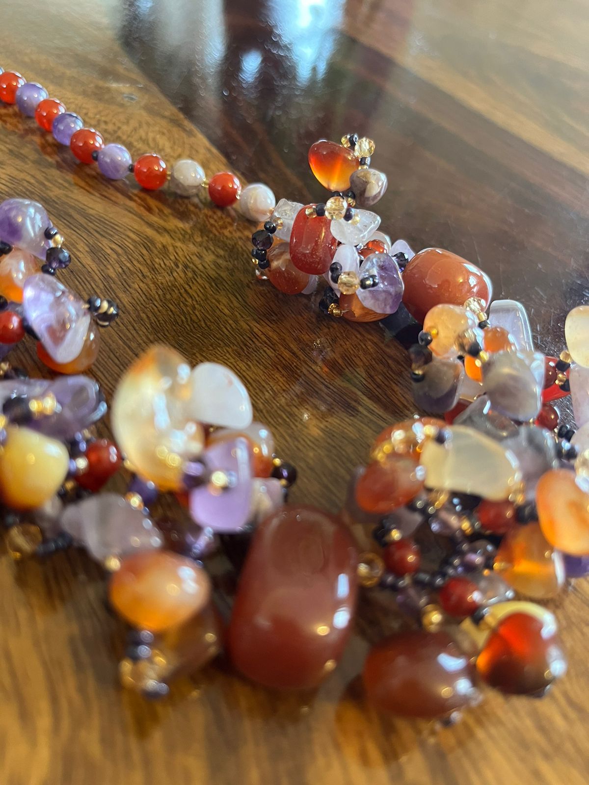 Semi Precious and natural stones Neckpiece - Royal Earth