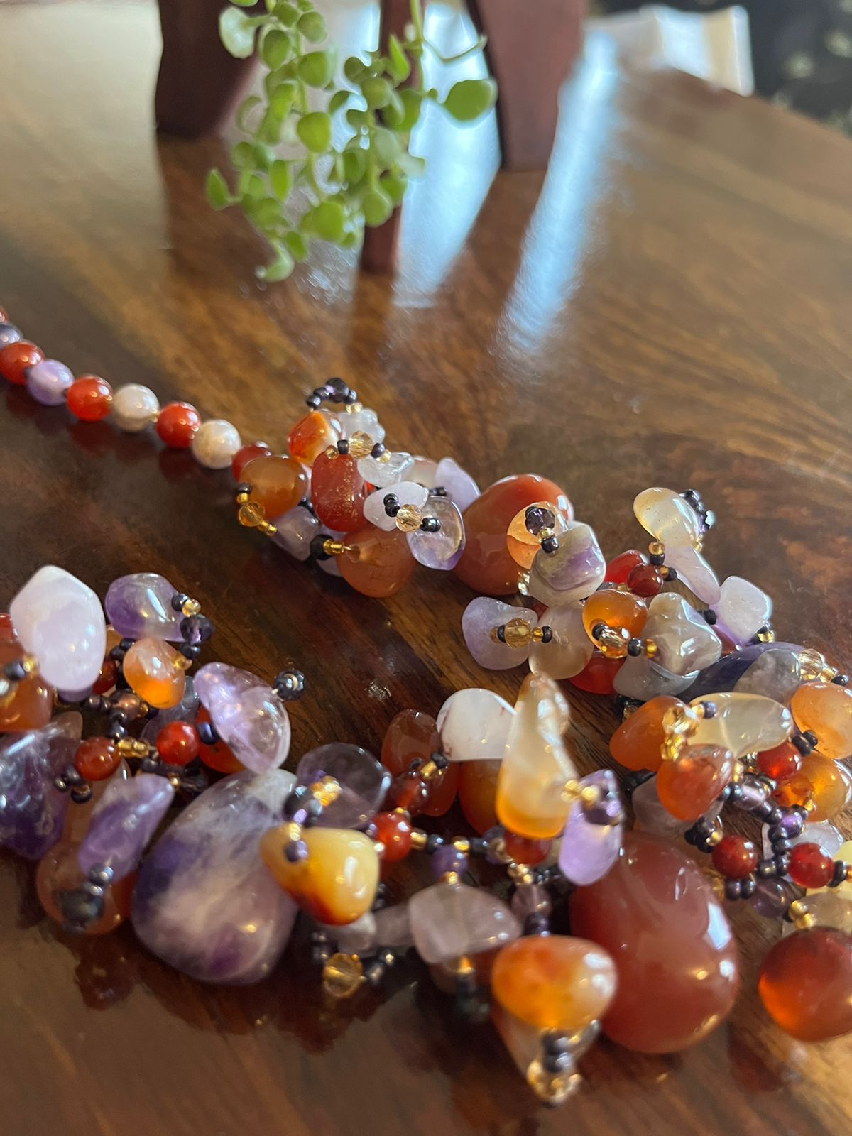 Semi Precious and natural stones Neckpiece - Royal Earth