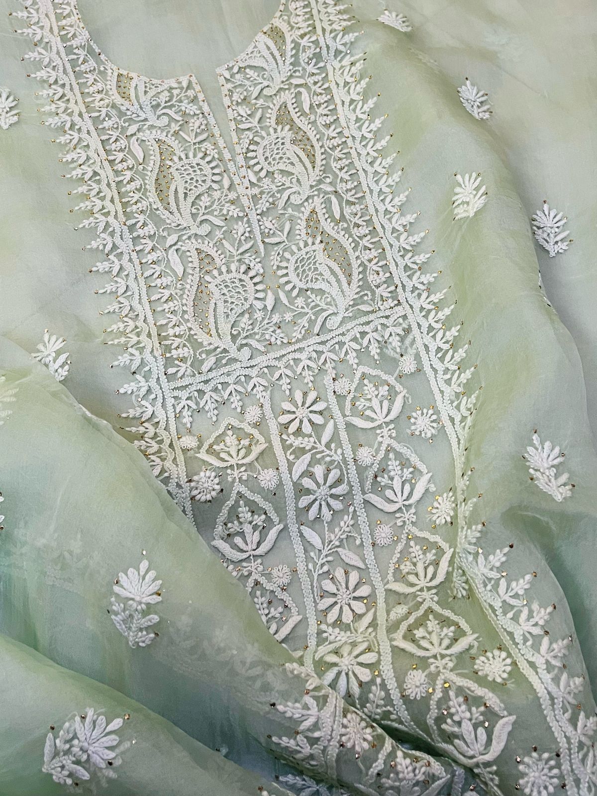Pure Organza Chikankari Kurta Dupatta