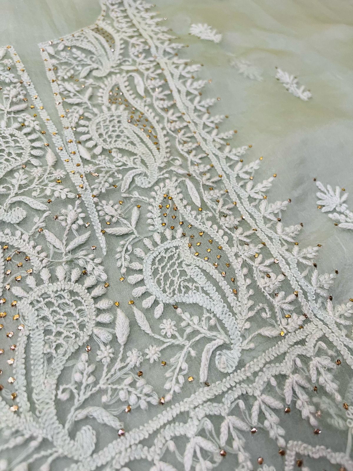 Pure Organza Chikankari Kurta Dupatta