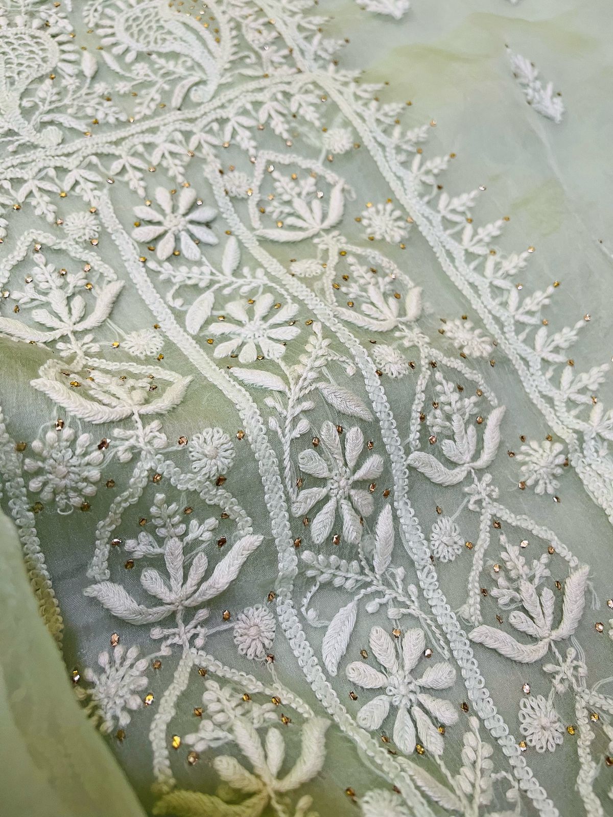 Pure Organza Chikankari Kurta Dupatta