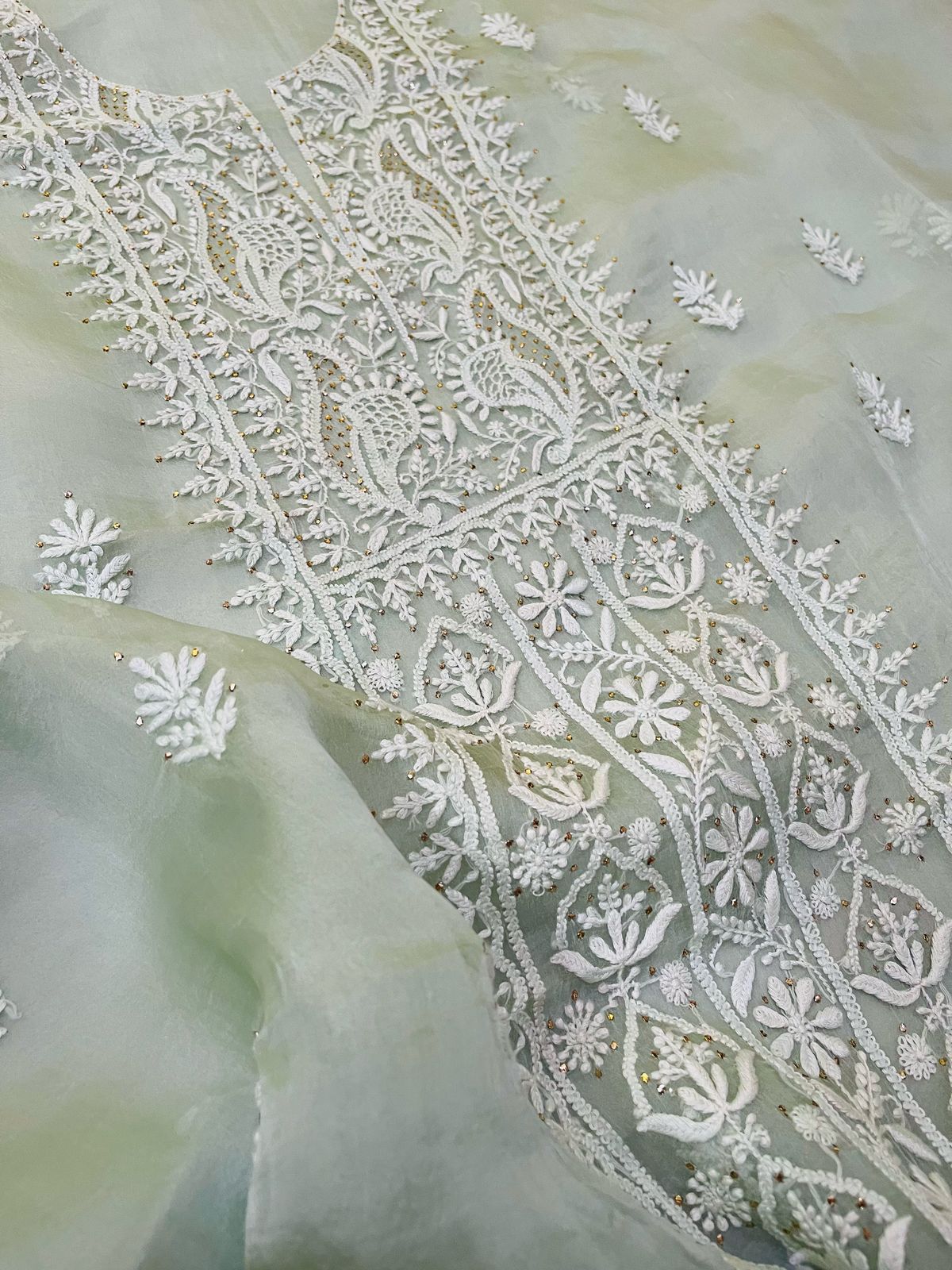 Pure Organza Chikankari Kurta Dupatta