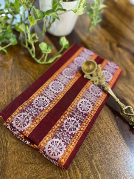 Pure cotton Handwoven Sambhalpuri Kurta - Maroon