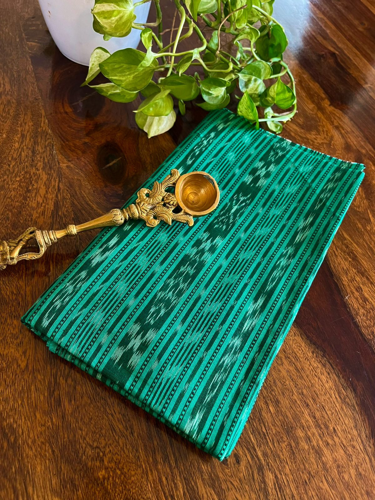 Pure cotton Handwoven Sambhalpuri Kurta - Green