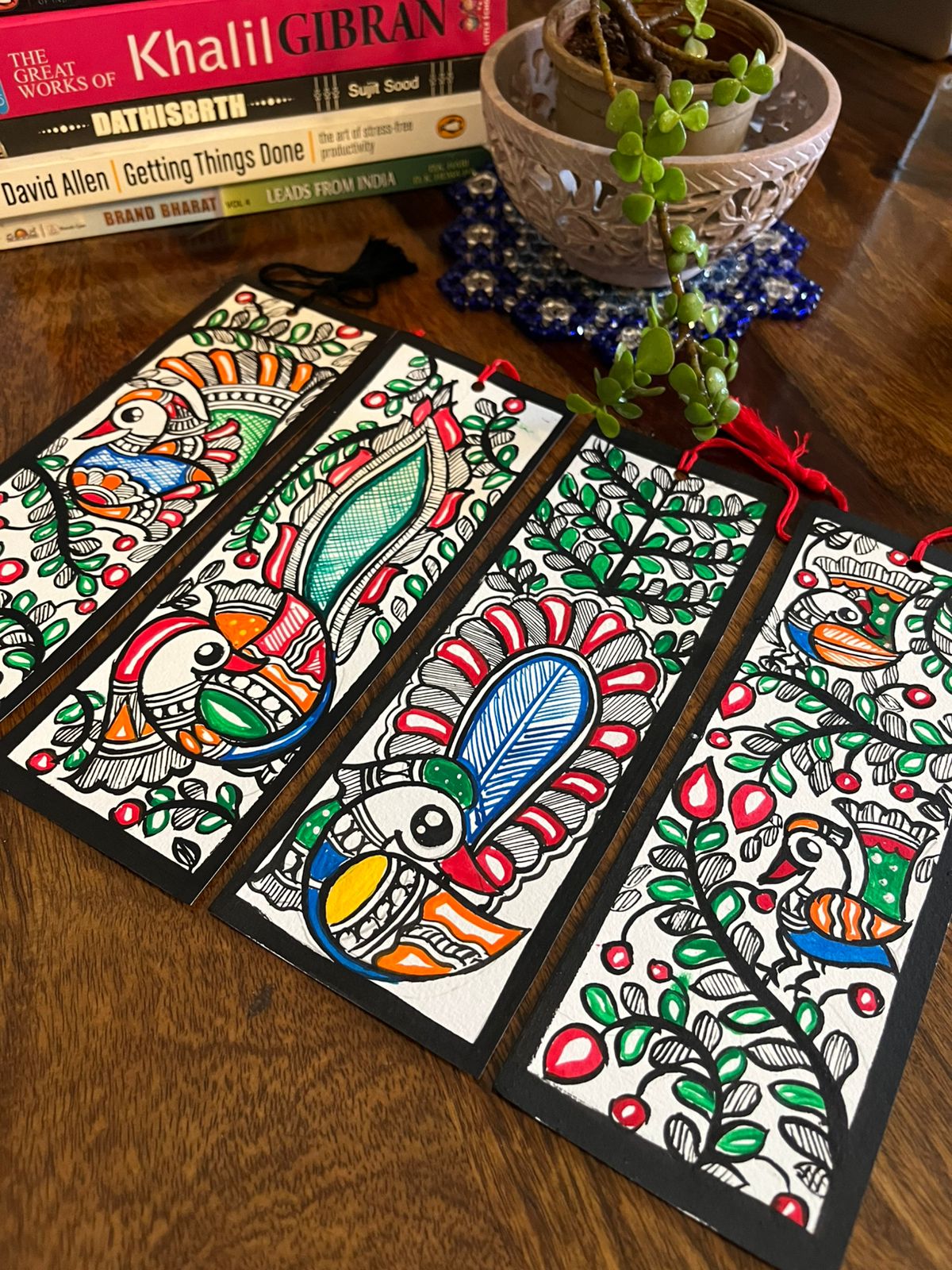 Bookmarks - Madhubani Handpainted - Set of 4