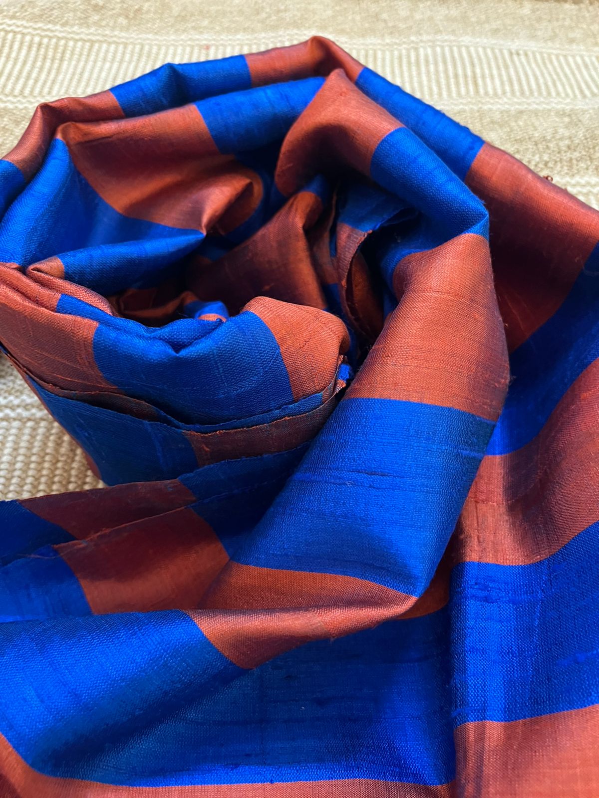 Vibrant pure Raw Silk Stole - Multicolour