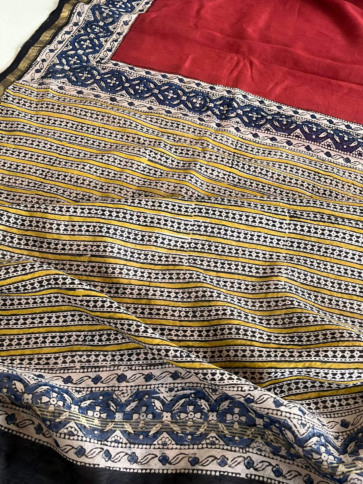 Chanderi Cotton Silk Saree with Handblock Print Saree