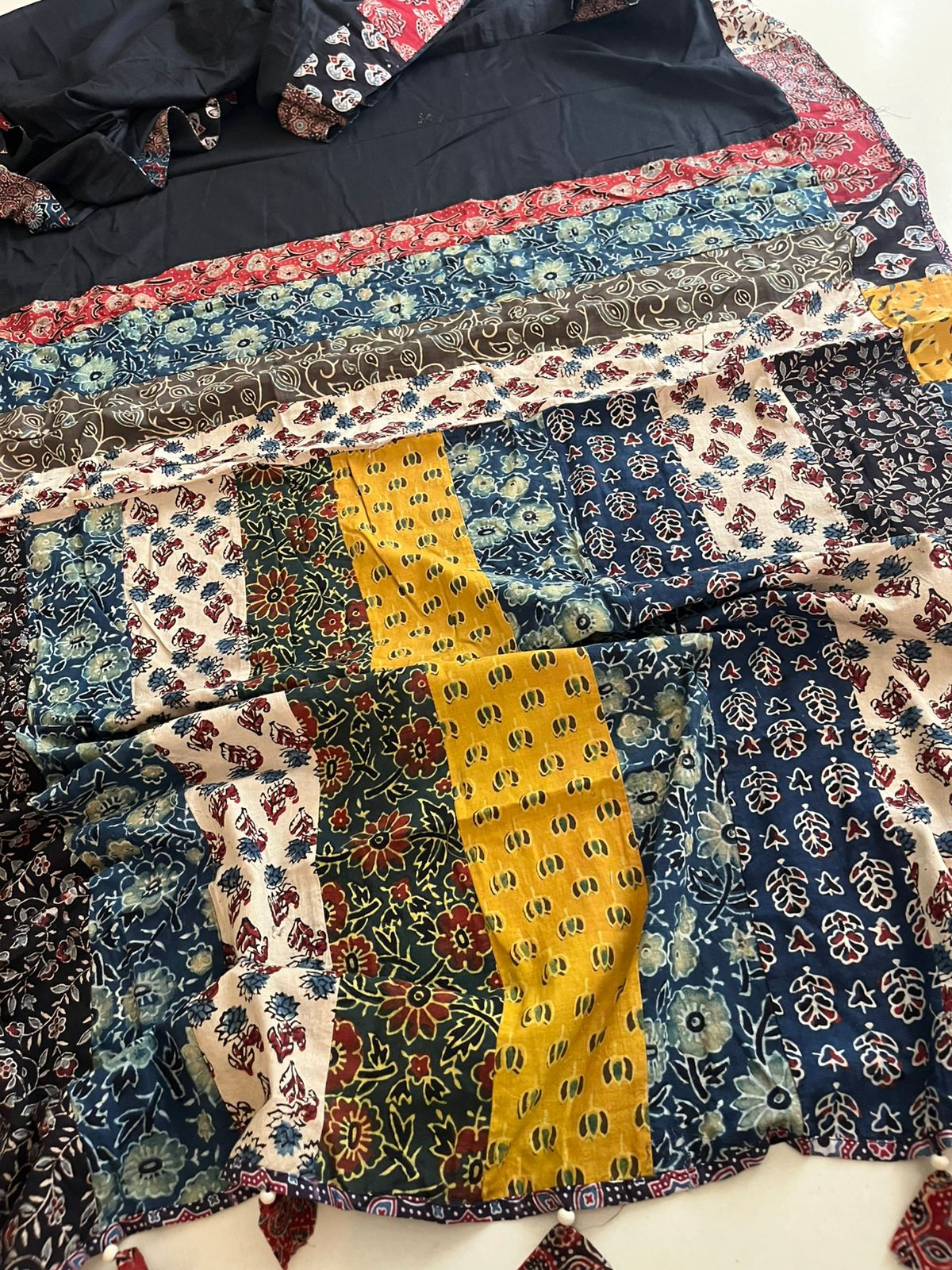 Pure Cotton Saree with Ajrakh  work